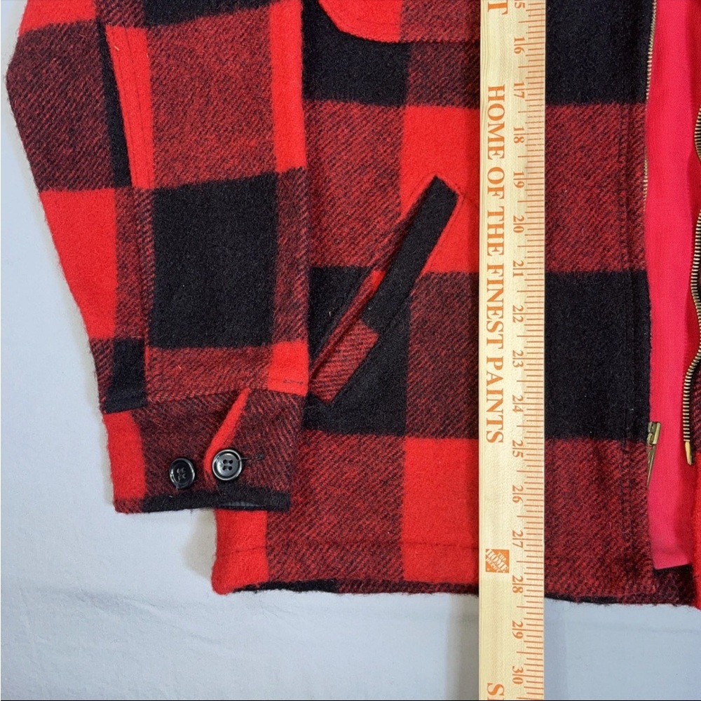 Vintage 60s Woolrich Red Buffalo Plaid Wool Jacket‎ Coat Mackinaw Medium - Picture 13 of 16